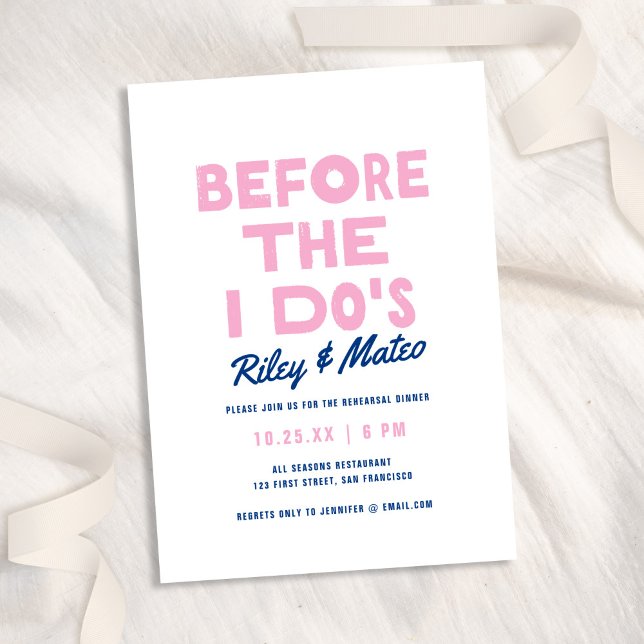 Fett Spaß Modernes Blue Wedding Probe Dinner Einladung (Von Creator hochgeladen)