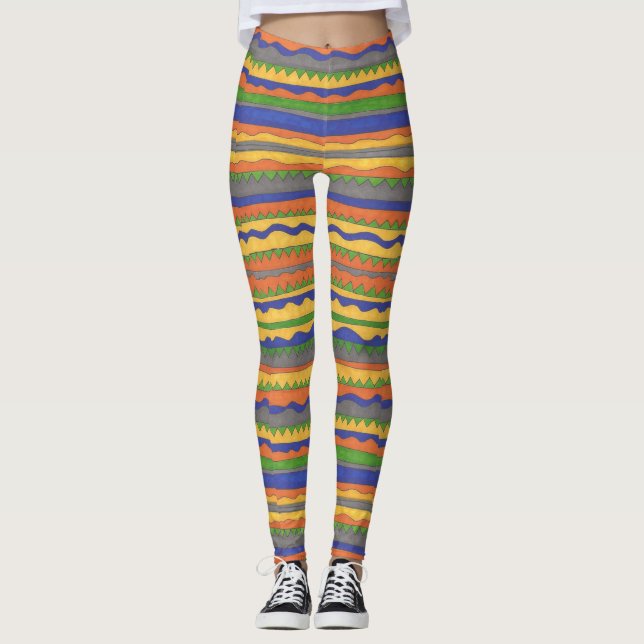Fett Streifen Print Leggings (Vorderseite)