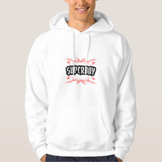 Fett SUPER BOY Cooler Herren Streetwear Weißer Kap Hoodie