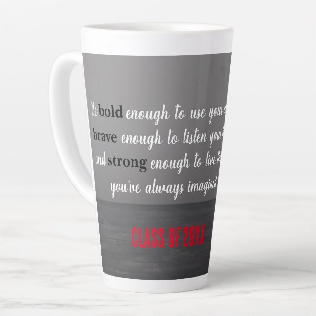 Fett, tapfer, stark, Latte-Tasse Milchtasse (Linke Ecke)