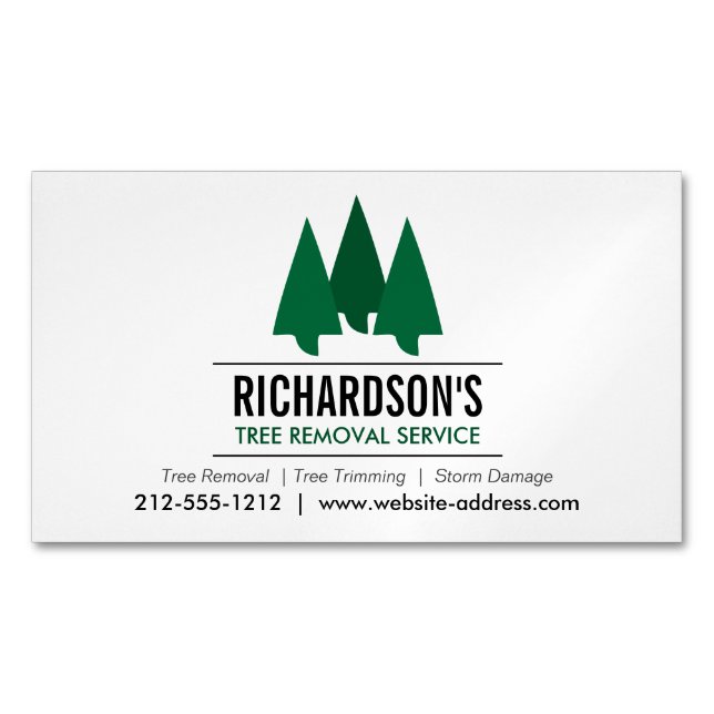 Fett-Tree-Service-Logo Magnetische Visitenkarte (Vorderseite)