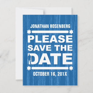 Fett Typ Bar Mitzvah Save the Date in Blau