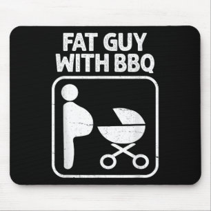 Fett Typ mit Grillen, lustige Grillen Spaß Rauchen Mousepad