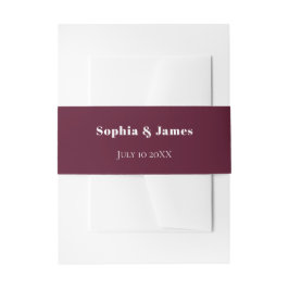 Fett Typografie Burgundy Minimalistisch Wedding Einladungsbanderole