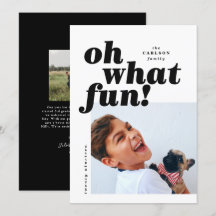 Fett Typografie Colorblock Foto Weihnachtskarte