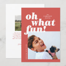 Fett Typografie Colorblock Foto Weihnachtskarte