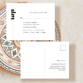 Fett-Typografie-Hochzeit-RSVP-Reaktion Ankündigungspostkarte