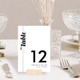 Fett-Typografie-Hochzeitkarte für Tischnummer