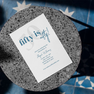 Fett Typografie mit Kalligrafie 50 Nifty Geburtsta Einladung