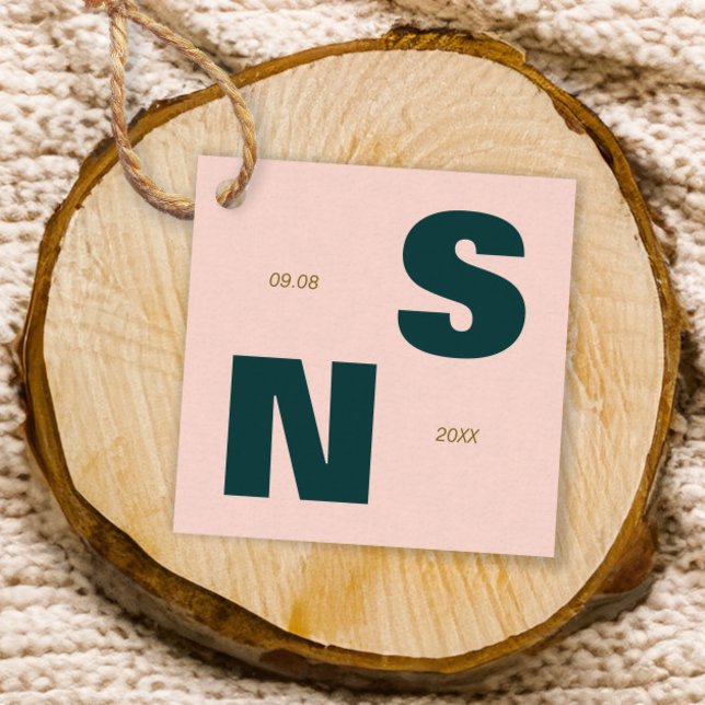 Fett Typografie Monogram Wedding Gift Geschenkanhänger (Von Creator hochgeladen)