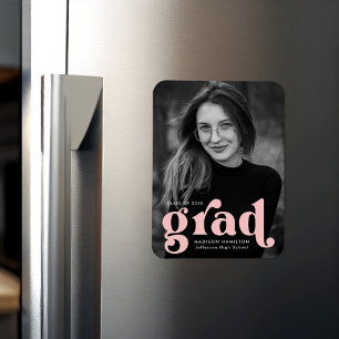Fett Typografie Rosa Foto Abschluss Magnet