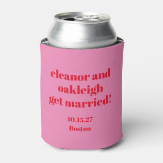 Fett Typografie rosa Moderne Hochzeit Custom Dosenkühler