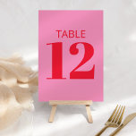 Fett Typografie Rosa und Rot Moderne Bat Mitzvah T Tischnummer<br><div class="desc">Fette Typografie Bright Pink und Red Modern Bat Mitzvah Tischnummer</div>