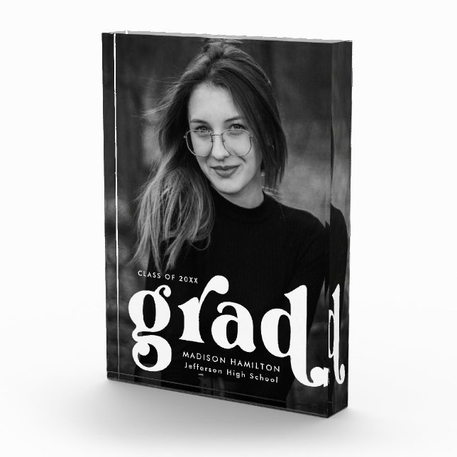 Fett Typografie Weißer Abschluss Fotoblock (Rechts)