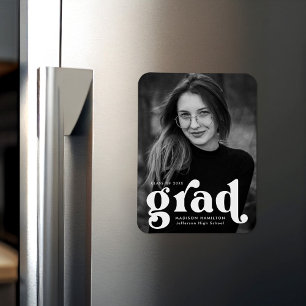 Fett Typografie Weißer Foto Abschluss Magnet