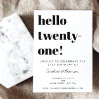 Fett Typografie White Trendy Modern 21. Geburtstag