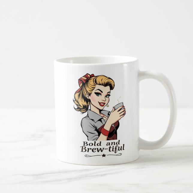 Fett und braun-schön Sassy Retro Kaffeetasse (Rechts)