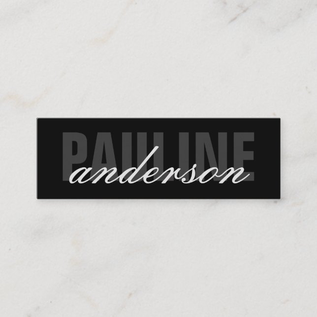 Fett und Extravaganter Text Mini Visitenkarte (Vorderseite)