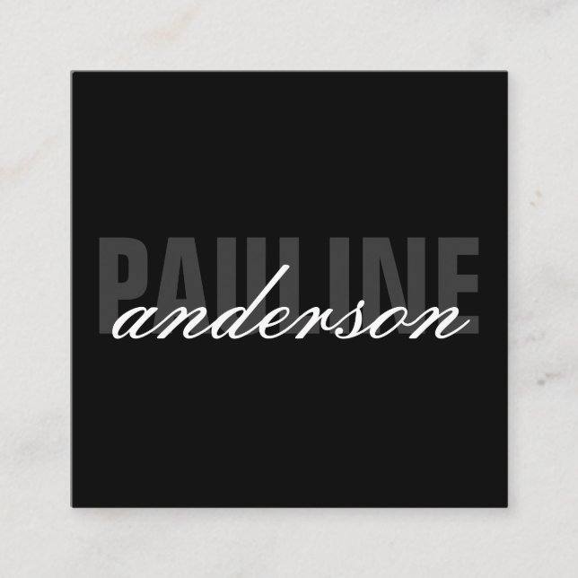 Fett und Extravaganter Text Quadratische Visitenkarte (Vorderseite)