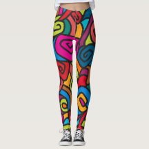 Fett und farbig Wirble Design-Leggings