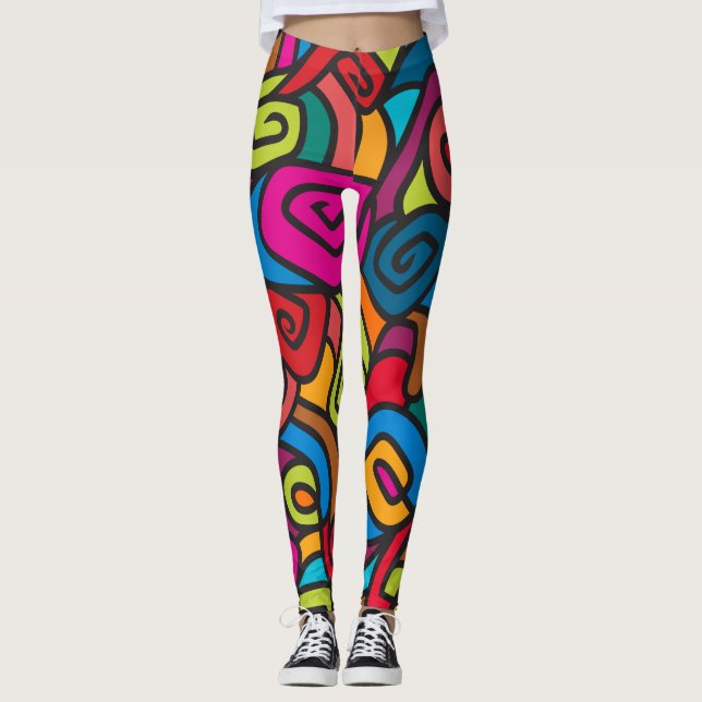 Fett und farbig Wirble Design-Leggings Leggings (Vorderseite)