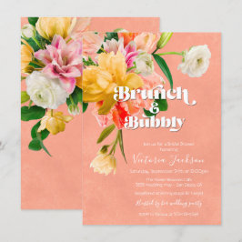 Fett und hell Blüten Blumenbrunch Einladung