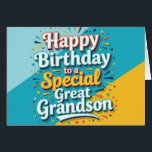 Fett und hell Geburtstagskarte für Groß Grandson<br><div class="desc">Lassen Sie Ihren Urenkel mit dieser hellen und fröhlichen Karte den Geburtstag glänzen! Mit kühnen Farben, lustigen Schriftart und spielerischer Energie ist es der perfekte Weg, einen Jungen zu feiern, der so viel Freude bringt. Das Innere ist bereit für Ihre personalisierte Botschaft, herzliche Note oder sogar ein beliebtes Foto. Diese...</div>