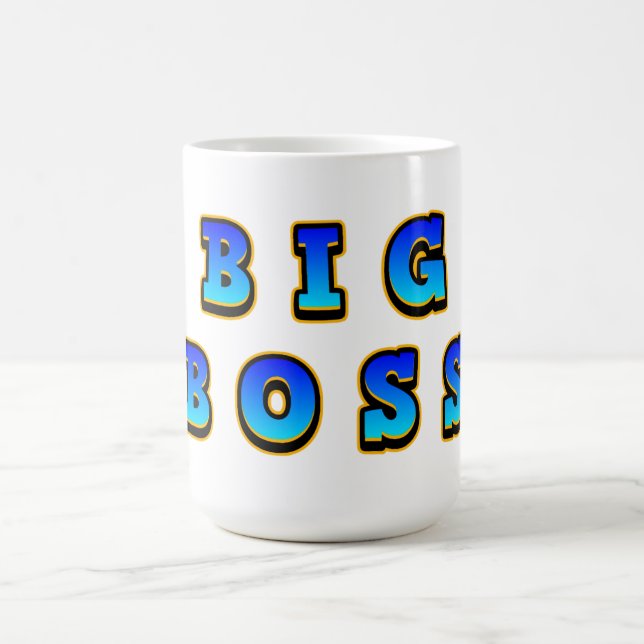 Fett und lebendig Big Boss Text in Dynamic Blue Kaffeetasse (Mittel)