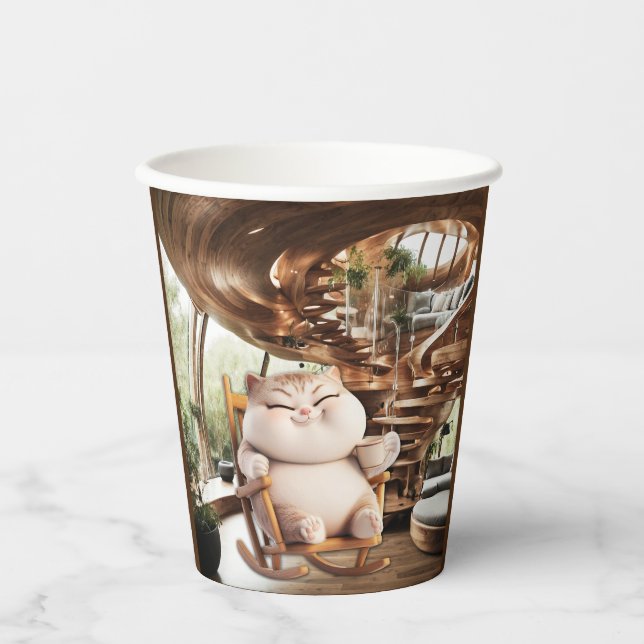 Fett und leichte Kaffeezeit Pappbecher (Vorderseite)