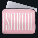 Fett und modern Ihr Name oder Wort | Rosa weiß Laptopschutzhülle<br><div class="desc">kühl und modern.</div>