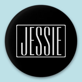 Fett und modern Ihr Name oder Wort | Schwarz weiß Button