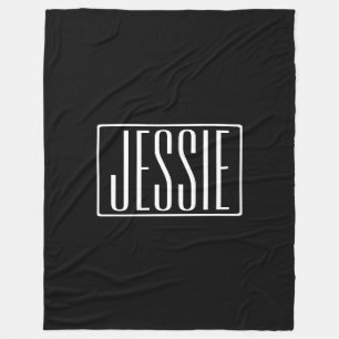 Fett und modern Ihr Name oder Wort   Schwarz weiß Fleecedecke