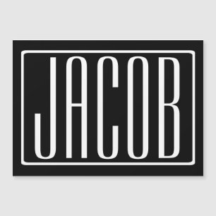 Fett und modern Ihr Name oder Wort Schwarz weiß Magnetkarte