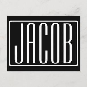 Fett und modern Ihr Name oder Wort   Schwarz weiß Postkarte