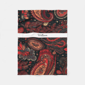 Fett und schön rotes Paisley Muster Fleecedecke
