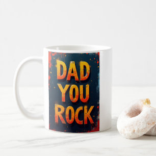 Fett Vater You Rock Fathers Day Modern Design Kaffeetasse