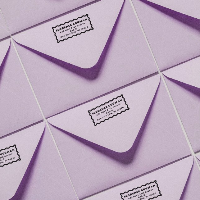 Fett-Wavy-Frame-Rücksendeadresse Permastempel (wavy line frame modern return address self-inking stamp)