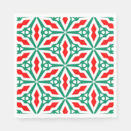 Fett Weihnachten Rot und Grün Snowflake Star Serviette