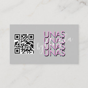 Fett Wiederholen Wimpern Salon Nägel Unas Pink QR Visitenkarte