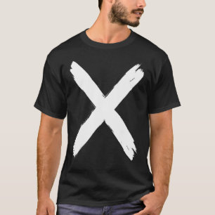 Fett X Kreuzbürste Schlaganfall Design Cool X Weiß T-Shirt