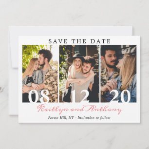 Fett Zahlen Modernes Script 3 Foto Save The Date