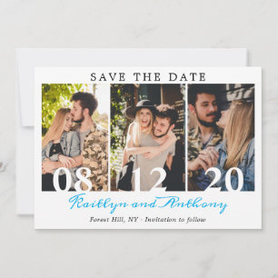 Fett Zahlen Modernes Script 3 Foto Save The Date