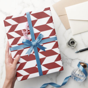 Fett Zwei-Tone-Pfeil Zickzack Streifen rot Weiß Geschenkpapier