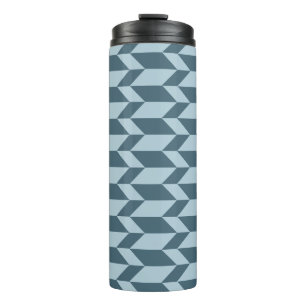 Fett Zwei-Tone-Pfeil Zickzack Stripe Blue Tones Thermosbecher