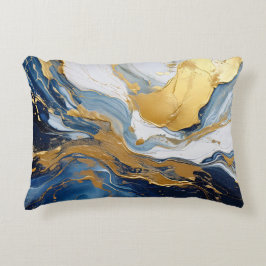 Fettabdruck von Gold und Blau Dekokissen