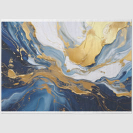 Fettabdruck von Gold und Blau Seidenpapier