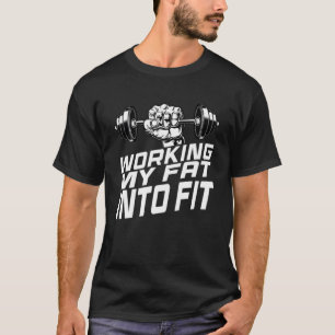Fettabsaugen, grafisches Gymnastik-Sprichwort, mit T-Shirt