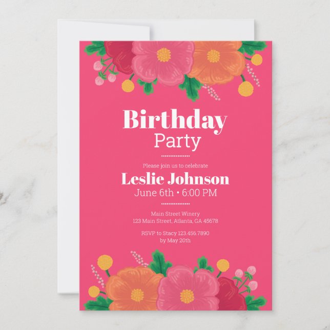 Fettblut Geburtstagsparty Einladung (Vorderseite)