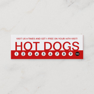 Fettdruck HOT DOGS Kundenbindung Treuekarte