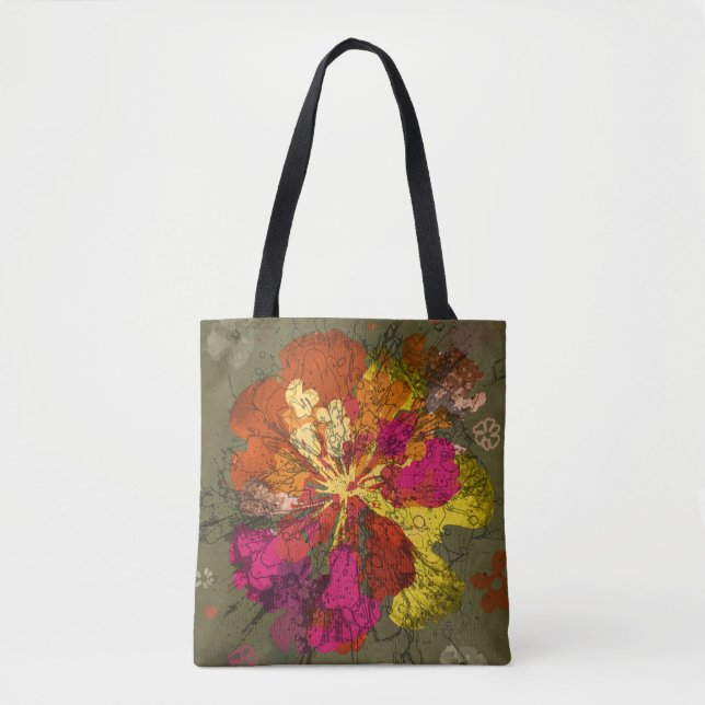 Fette Abstrakte Blüte Tasche (Vorderseite)